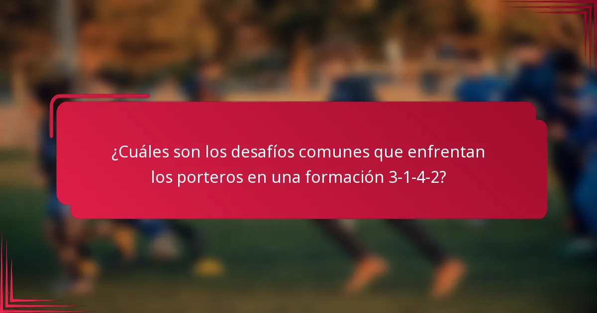 ¿Cuáles son los desafíos comunes que enfrentan los porteros en una formación 3-1-4-2?