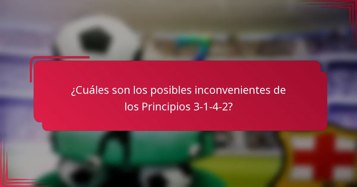 ¿Cuáles son los posibles inconvenientes de los Principios 3-1-4-2?