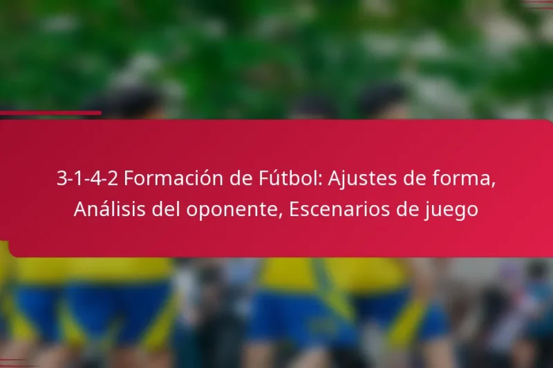 3-1-4-2 Formación de Fútbol: Ajustes de forma, Análisis del oponente, Escenarios de juego