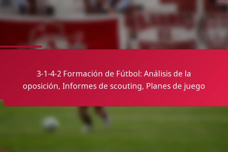 3-1-4-2 Formación de Fútbol: Análisis de la oposición, Informes de scouting, Planes de juego