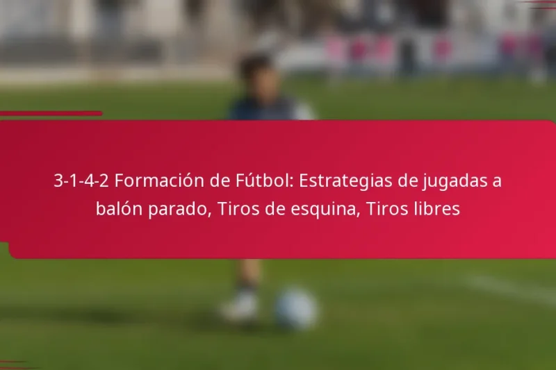 3-1-4-2 Formación de Fútbol: Estrategias de jugadas a balón parado, Tiros de esquina, Tiros libres
