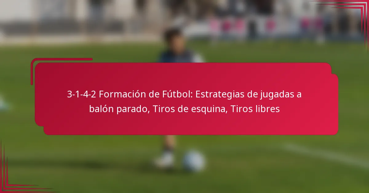 Read more about the article 3-1-4-2 Formación de Fútbol: Estrategias de jugadas a balón parado, Tiros de esquina, Tiros libres
