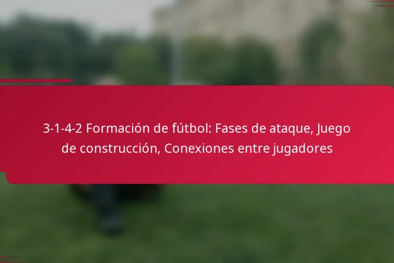 3-1-4-2 Formación de fútbol: Fases de ataque, Juego de construcción, Conexiones entre jugadores
