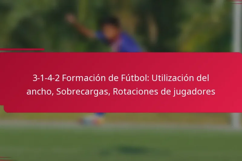 3-1-4-2 Formación de Fútbol: Utilización del ancho, Sobrecargas, Rotaciones de jugadores