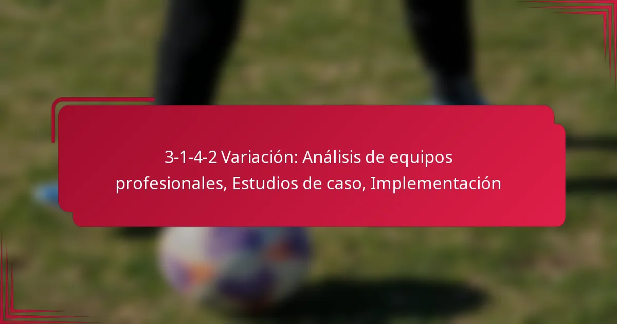 Read more about the article 3-1-4-2 Variación: Análisis de equipos profesionales, Estudios de caso, Implementación