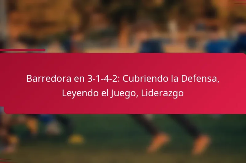 Barredora en 3-1-4-2: Cubriendo la Defensa, Leyendo el Juego, Liderazgo