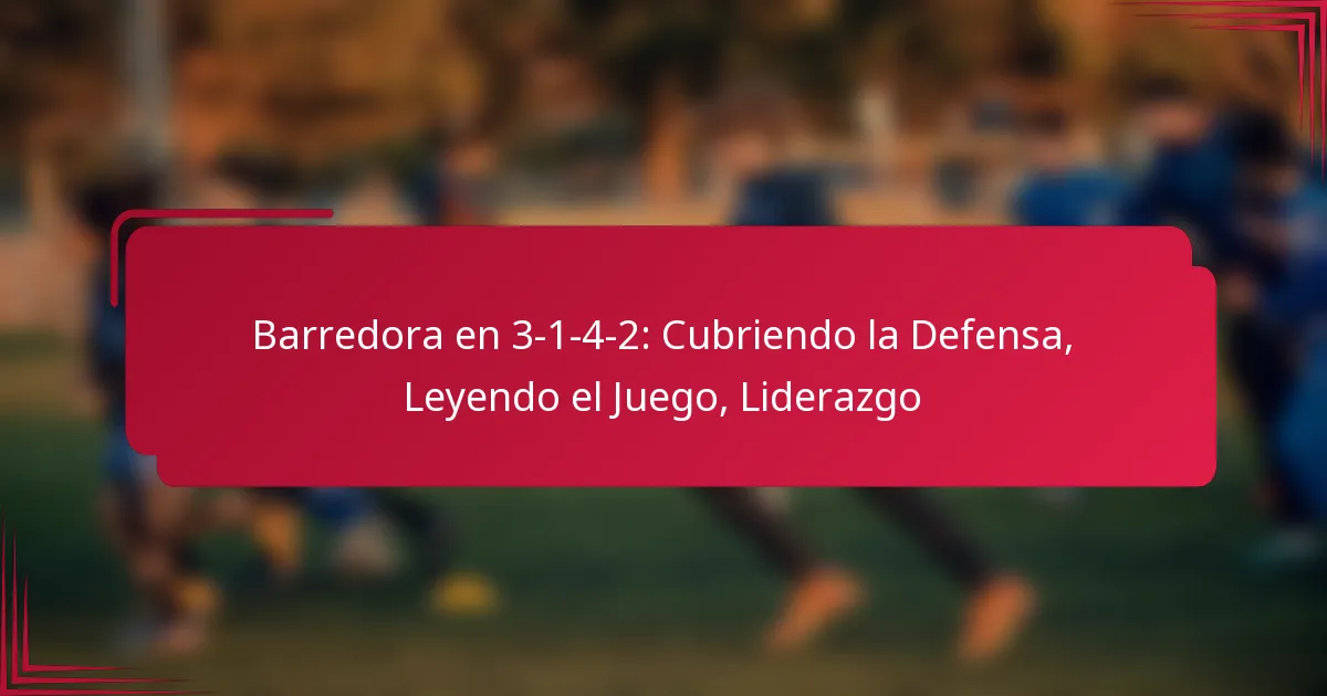 Read more about the article Barredora en 3-1-4-2: Cubriendo la Defensa, Leyendo el Juego, Liderazgo