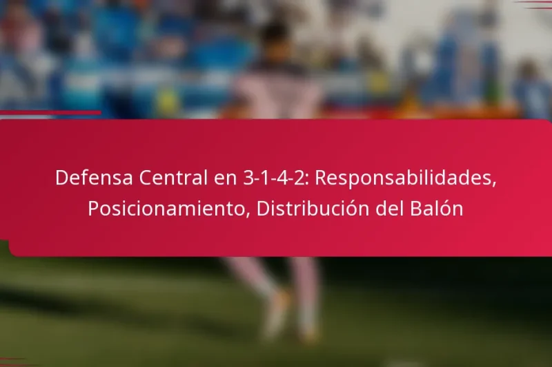 Defensa Central en 3-1-4-2: Responsabilidades, Posicionamiento, Distribución del Balón