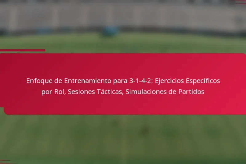 Enfoque de Entrenamiento para 3-1-4-2: Ejercicios Específicos por Rol, Sesiones Tácticas, Simulaciones de Partidos