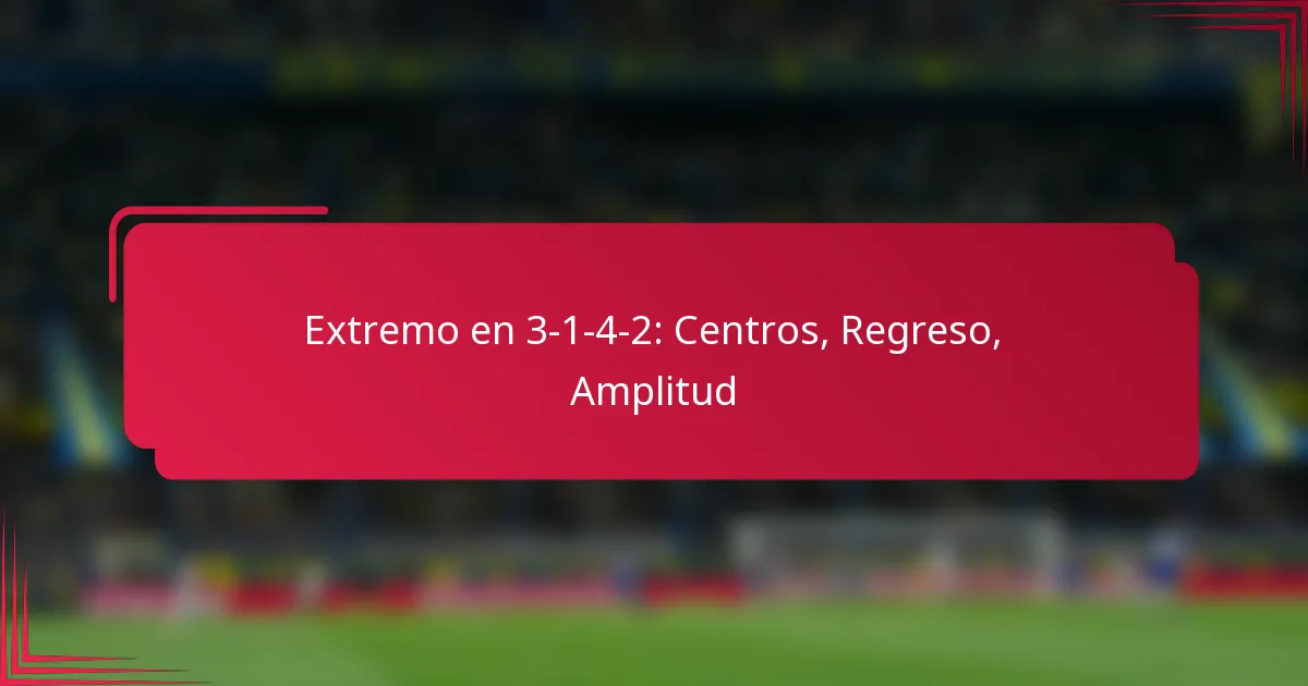Extremo en 3-1-4-2: Centros, Regreso, Amplitud