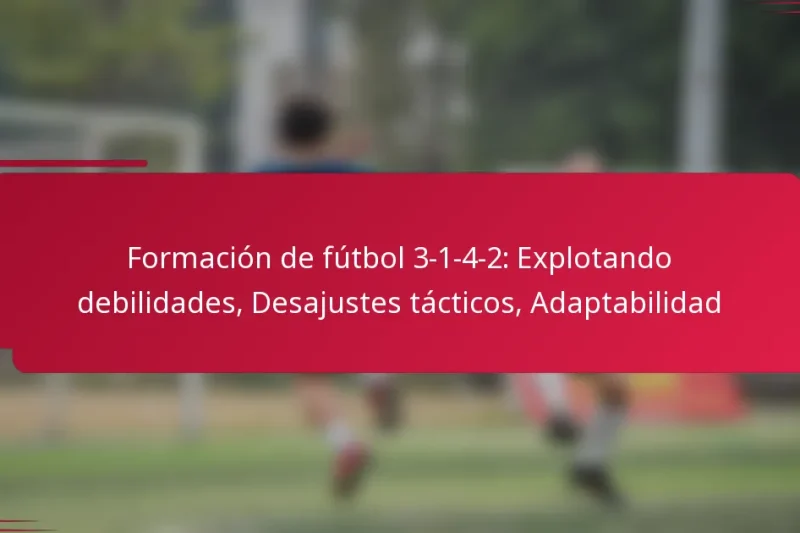 Formación de fútbol 3-1-4-2: Explotando debilidades, Desajustes tácticos, Adaptabilidad