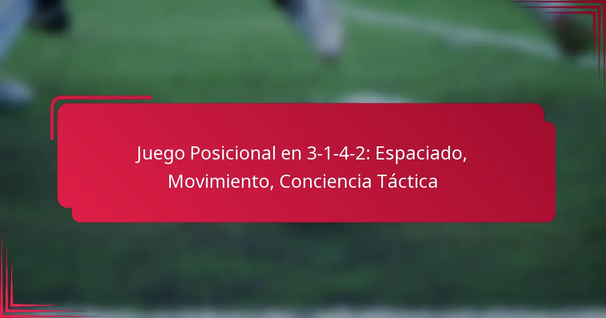 Read more about the article Juego Posicional en 3-1-4-2: Espaciado, Movimiento, Conciencia Táctica